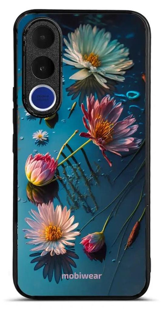 Handyhülle für Vivo V70 FE 5G, Mobiwear Glossy Case, Blau-Blumig