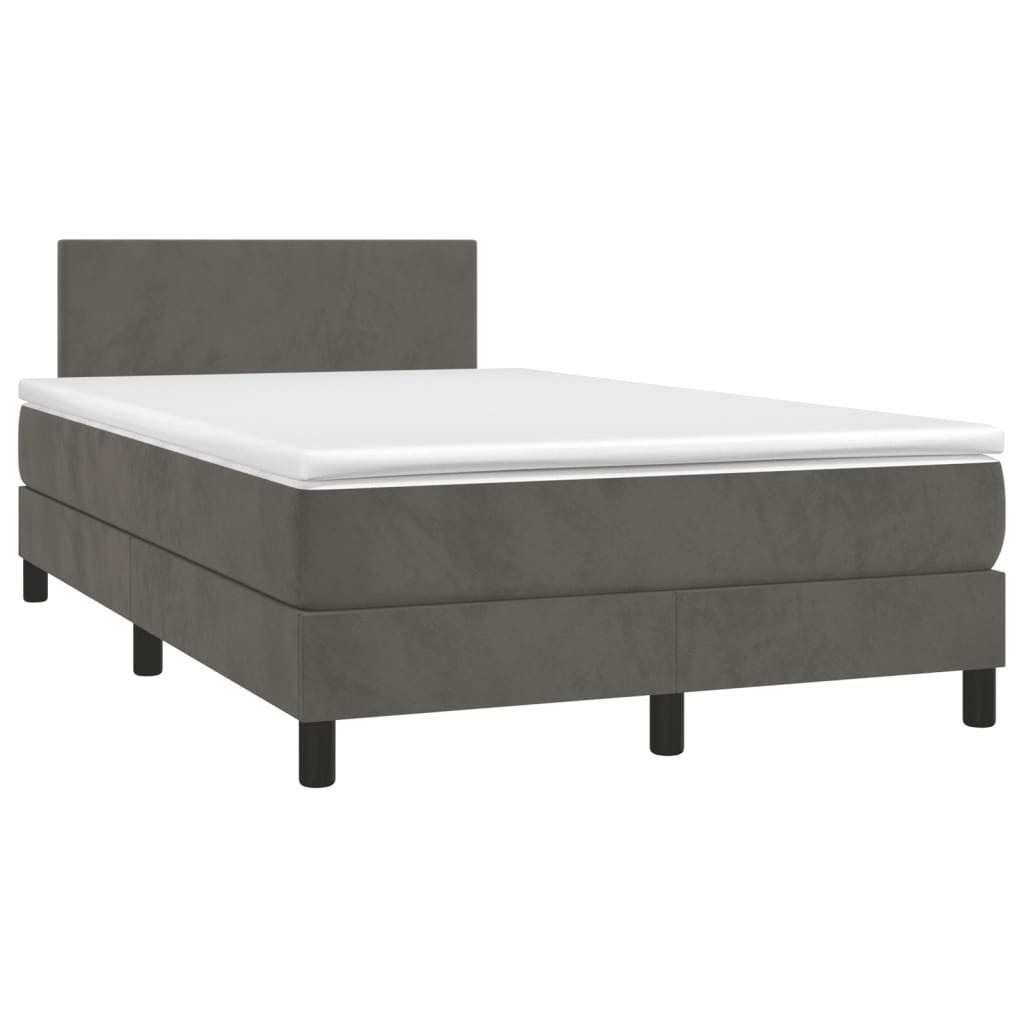 Maison Exclusive - Boxspringbett mit Matratze Dunkelgrau 120x190 cm Samt