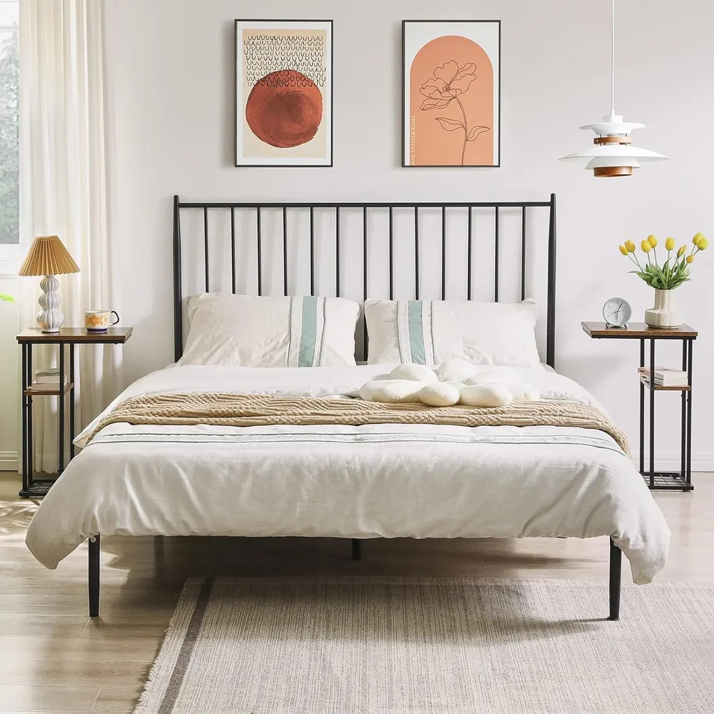 Offerta Set 2 Tavolini YMYNY - Stile Industriale e Ripiano Rete - 8