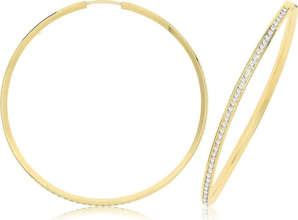 9 Karat (375) Gold Damen - Paar Creolen - 40mm; TRS369249KYMM40