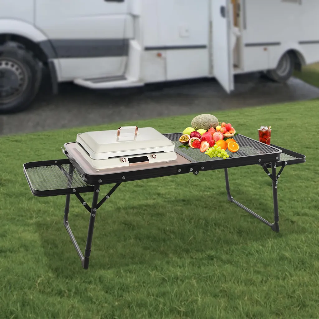 Table de camping réglable 70x40cm - Table pliante aluminium ajustable - 9