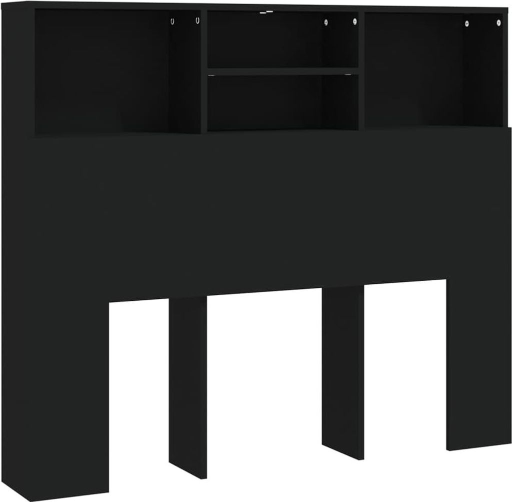 vidaXL Čelo postele s policami čierne 120x19x103,5 cm Obrázok produktu 