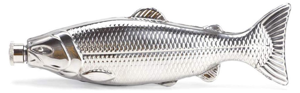 Fischförmiger Flachmann, 150 ml, Edelstahlflasche, auslaufsicher, rutschfest, ideal für Outdoor-Aktivitäten wie Reisen, Angeln, Camping und Partys