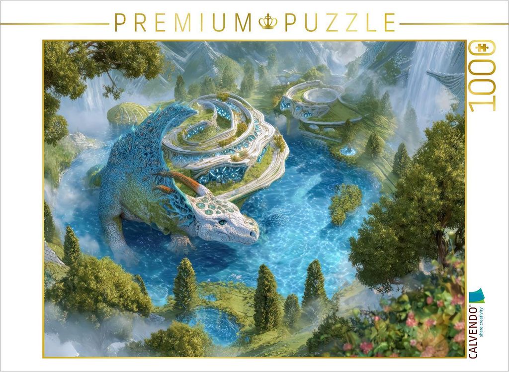 CALVENDO Puzzle Fantasiekreaturen am Wasser | 1000 Teile Lege-Größe 64x48cm Foto-Puzzle für glückliche Stunden