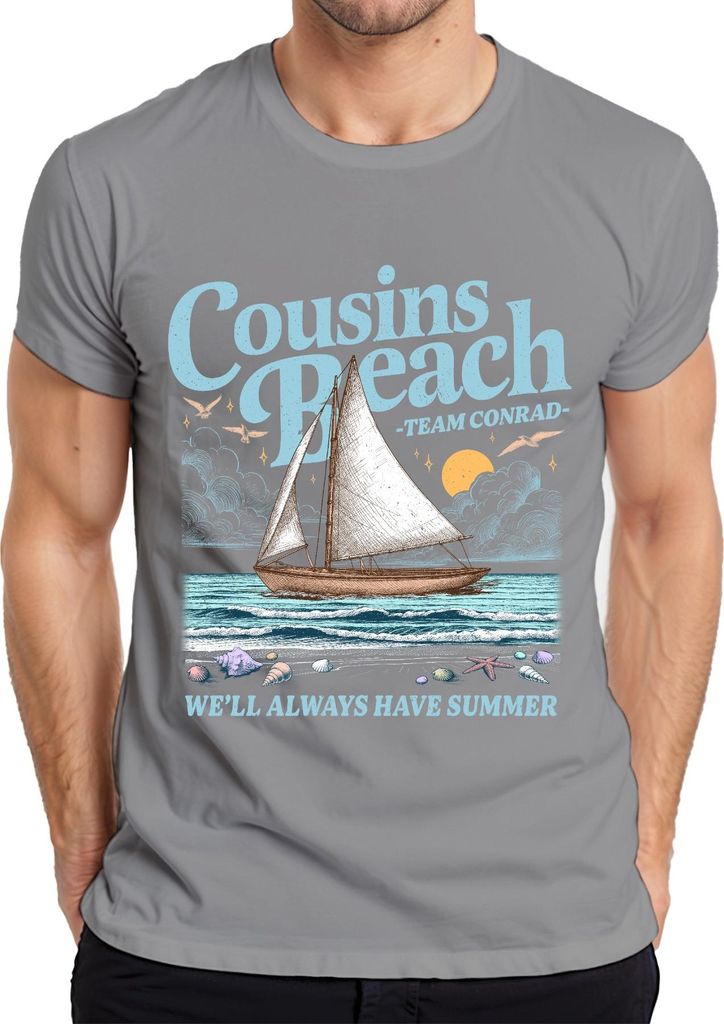 Cousins Beach We'll Always Have Summer I Got Pretty Herren T-Shirt, Grau, M