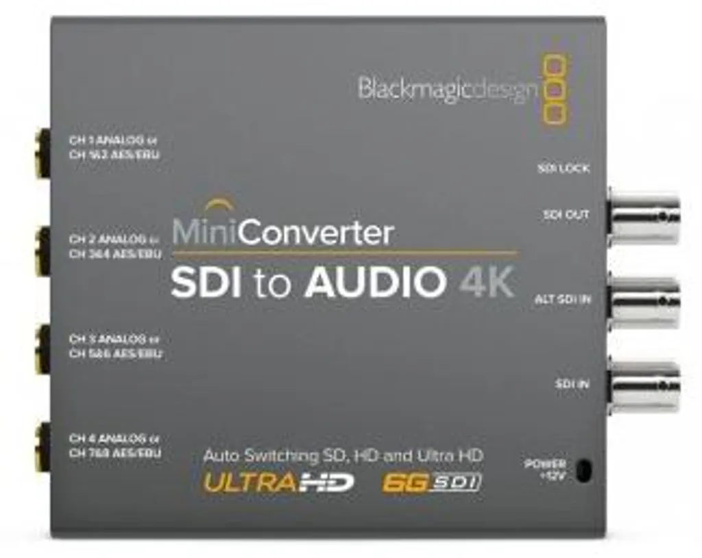 Mini Convertisseur 6G-SDI vers Audio 4K avec support AES/EBU et Analog