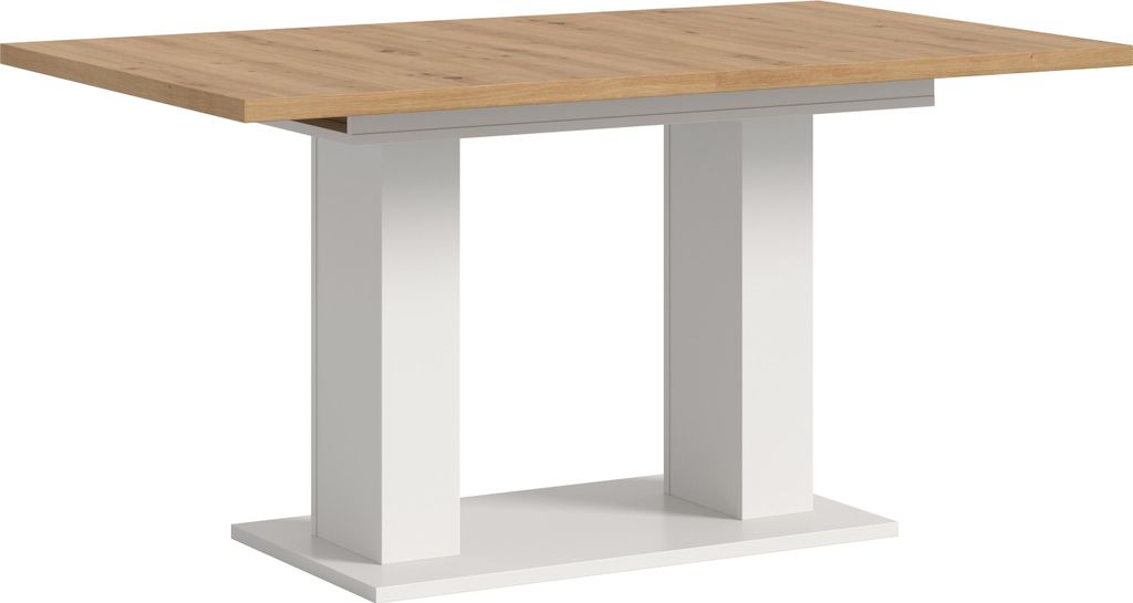 Kulissen-Esstisch >Motion< ausziehbar 190cm, weiß / artisan Eiche Nachbildung - 150/190x76x90cm (BxHxT)