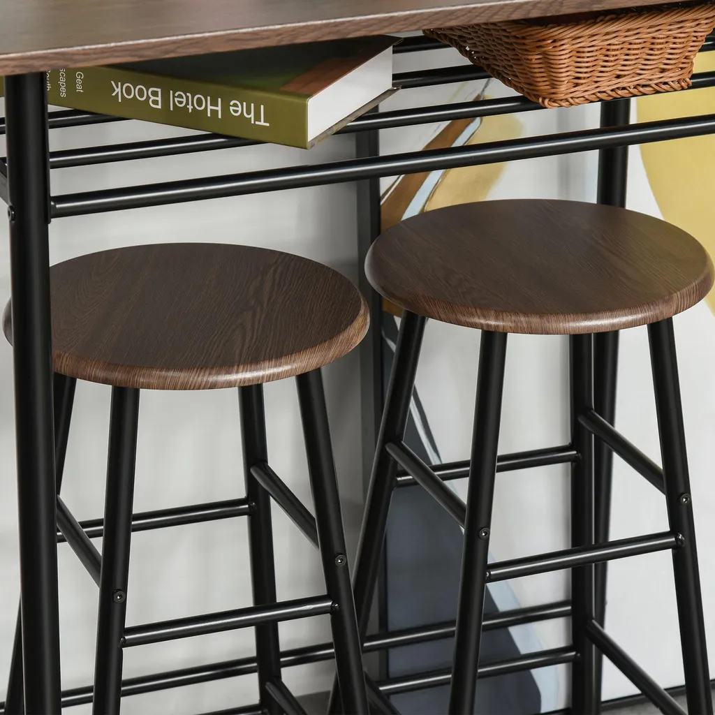 Gain de Place : Ensemble Table et Tabourets de Bar avec Rangement Intégré - 7