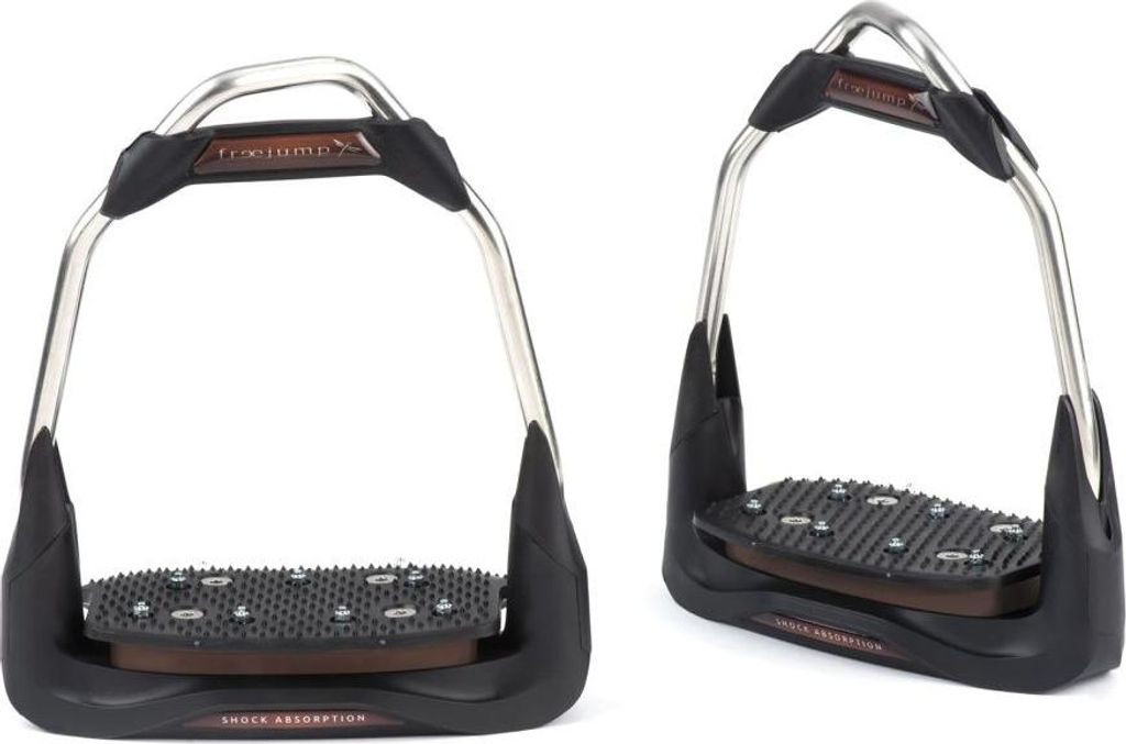 Freejump Air's Steigbügel mit 30° Neigung flache Trittfläche