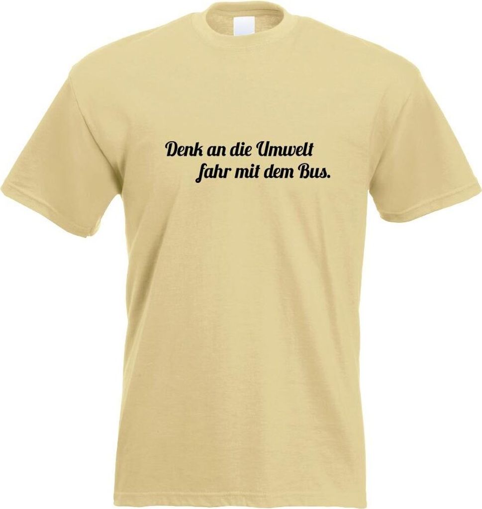 Kiwistar - T-Shirt - Khaki - Denk an die Umwelt Motiv Bedruckt Funshirt Design Print - mit Motiv Bedruckt - Funshirt Design - Sport - Freizeit - He...