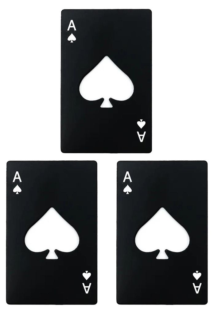2/3 Stück Pokerkarten-Flaschenöffner, robuster Edelstahl-Spaten, manuelles Bierflaschen- und Dosenöffner-Werkzeug, Küchenhelfer, Geschenk für ...