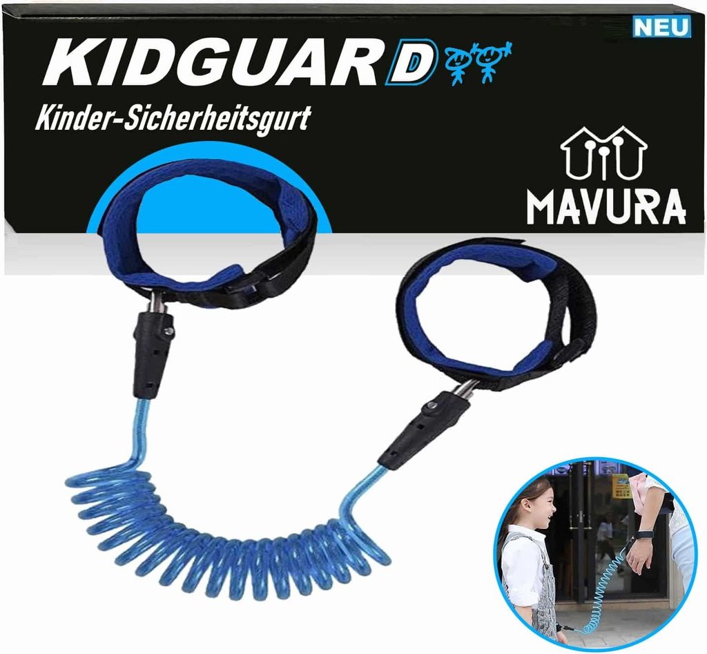 KIDGUARD Kinder Sicherheitsleine Sicherheitsgurt Baby Leine Laufleine Handgelenk Klett