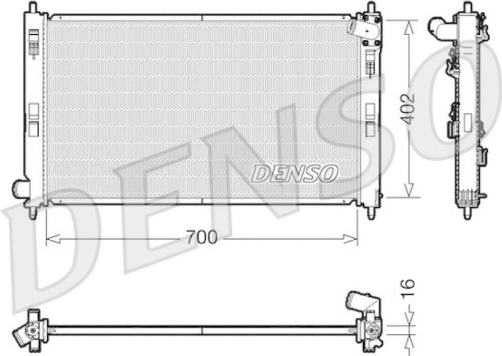 DENSO Kühler, Motorkühlung für Fahrzeuge mit/ohne Klimaanlage DRM45023