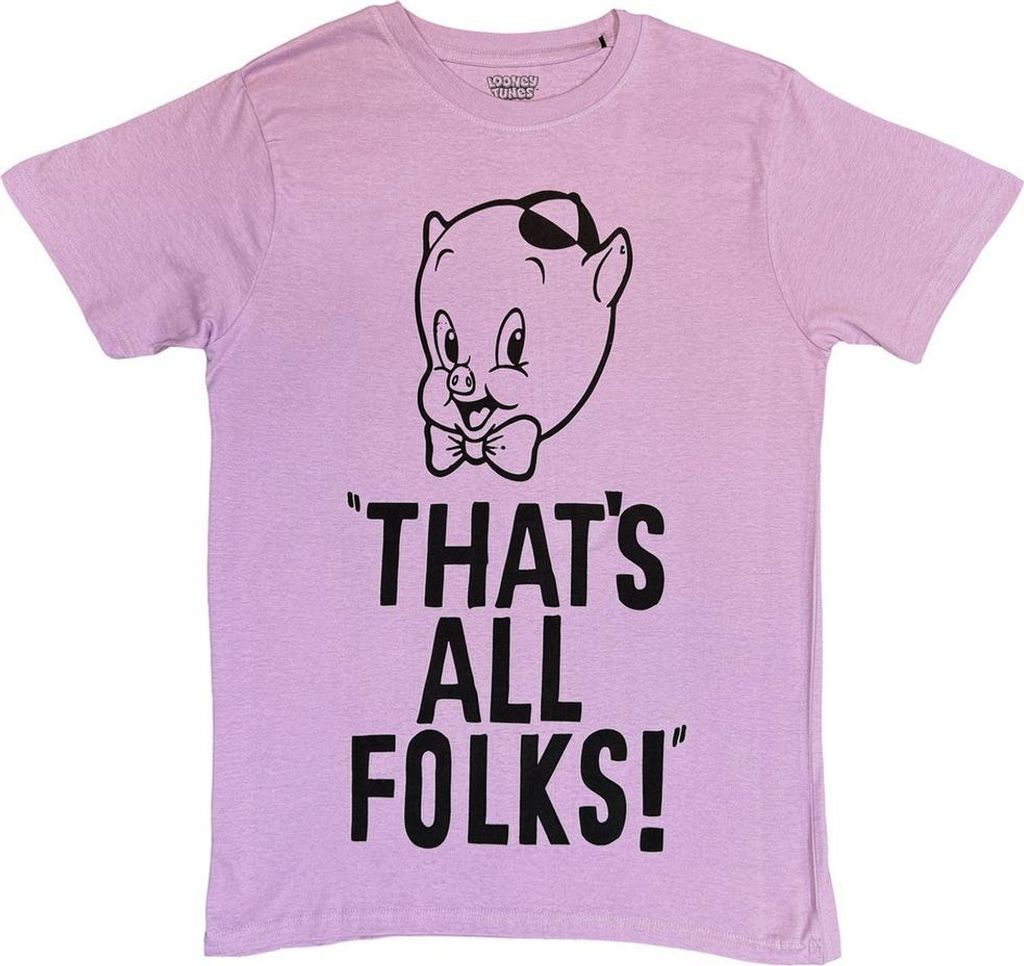 Looney Tunes - "That ́s All Folks" T-Shirt für Herren/Damen Uni RO15105 (M) (Violett)