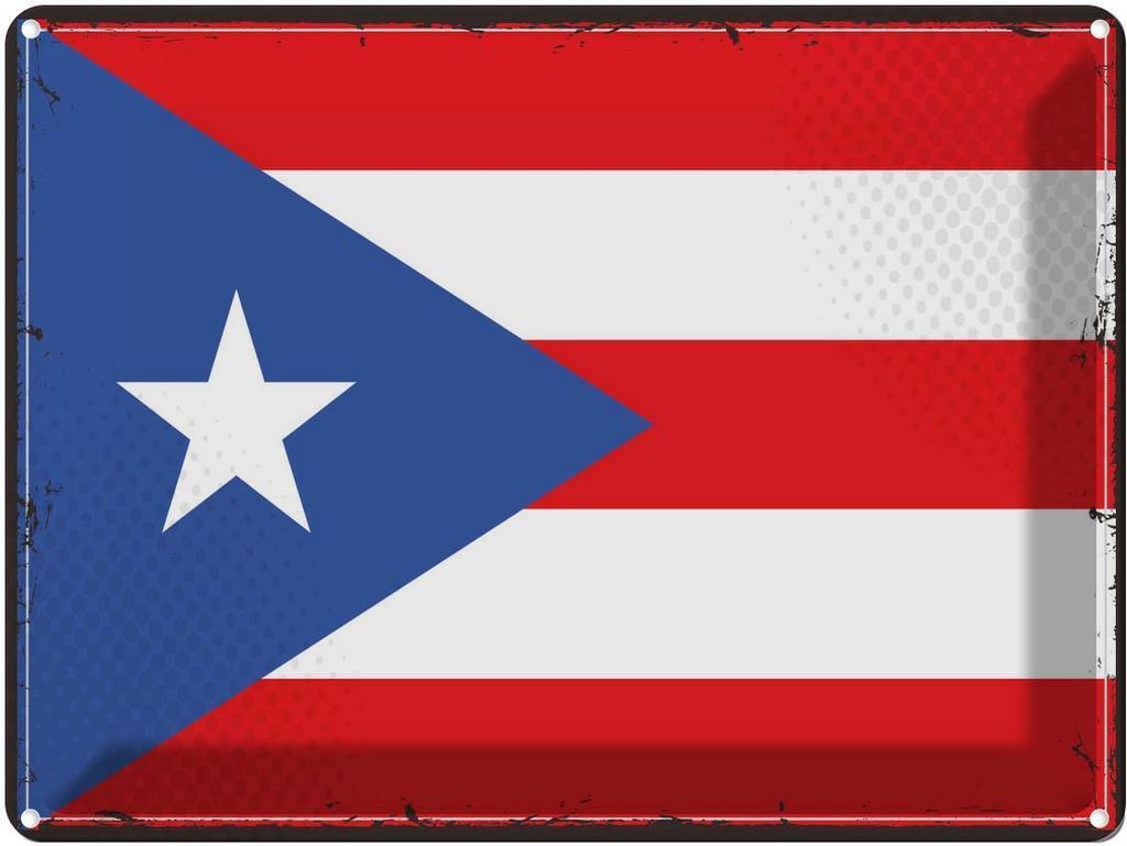 vianmo Blechschild 30x40 cm Puerto Ricos Retro Rico Flagge Produktbild 