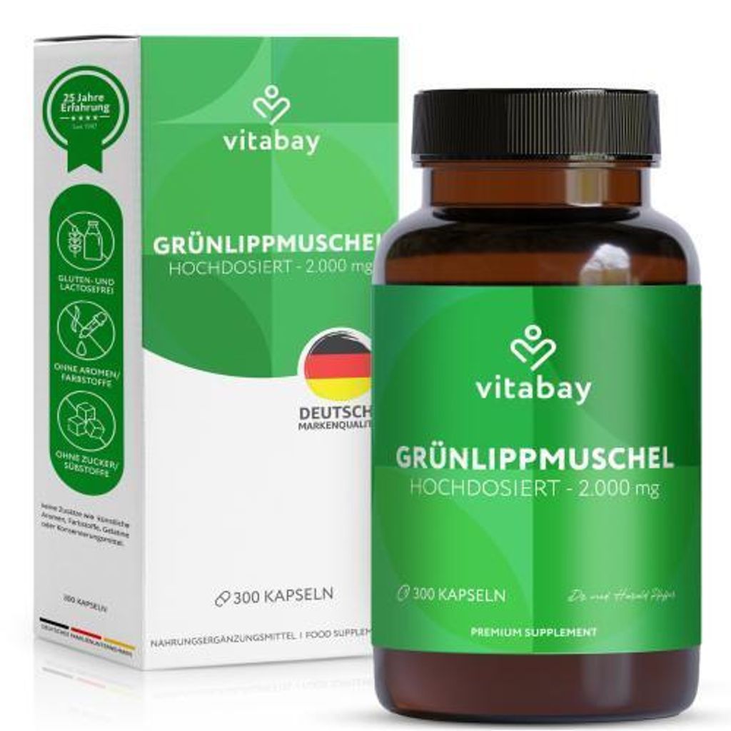Vitabay Grünlippmuschelextrakt 2000mg Hochdosiert - 300 Produktbild 