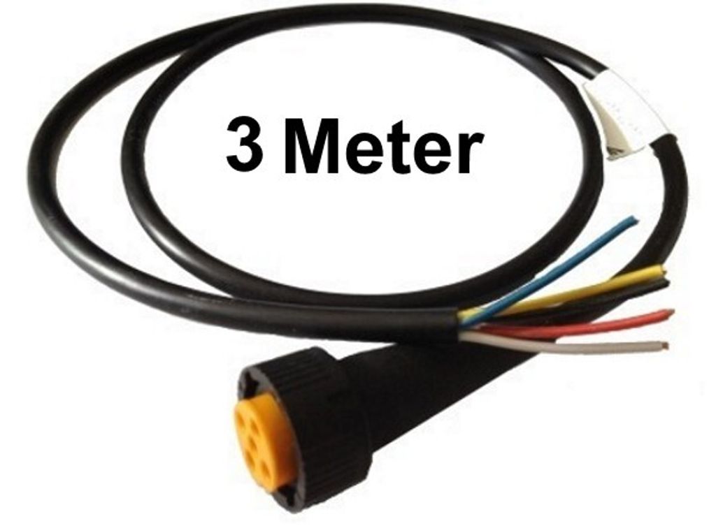 1 x Aspöck - open End - Kabel 3m - 5 polig - Bajonett Anschluss - Gelb