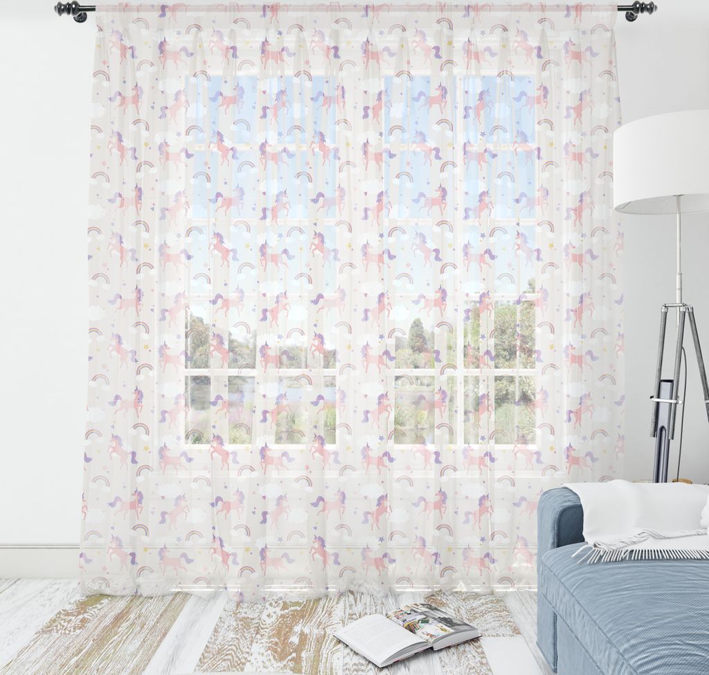 ABAKUHAUS Regenbogen Wandteppich, Dreamy Unicorn Muster Repetitive Wolken Sterne, Wohnzimmer Schlafzimmer seidiges Satin Wandtuch, 160 cm x 274 cm...
