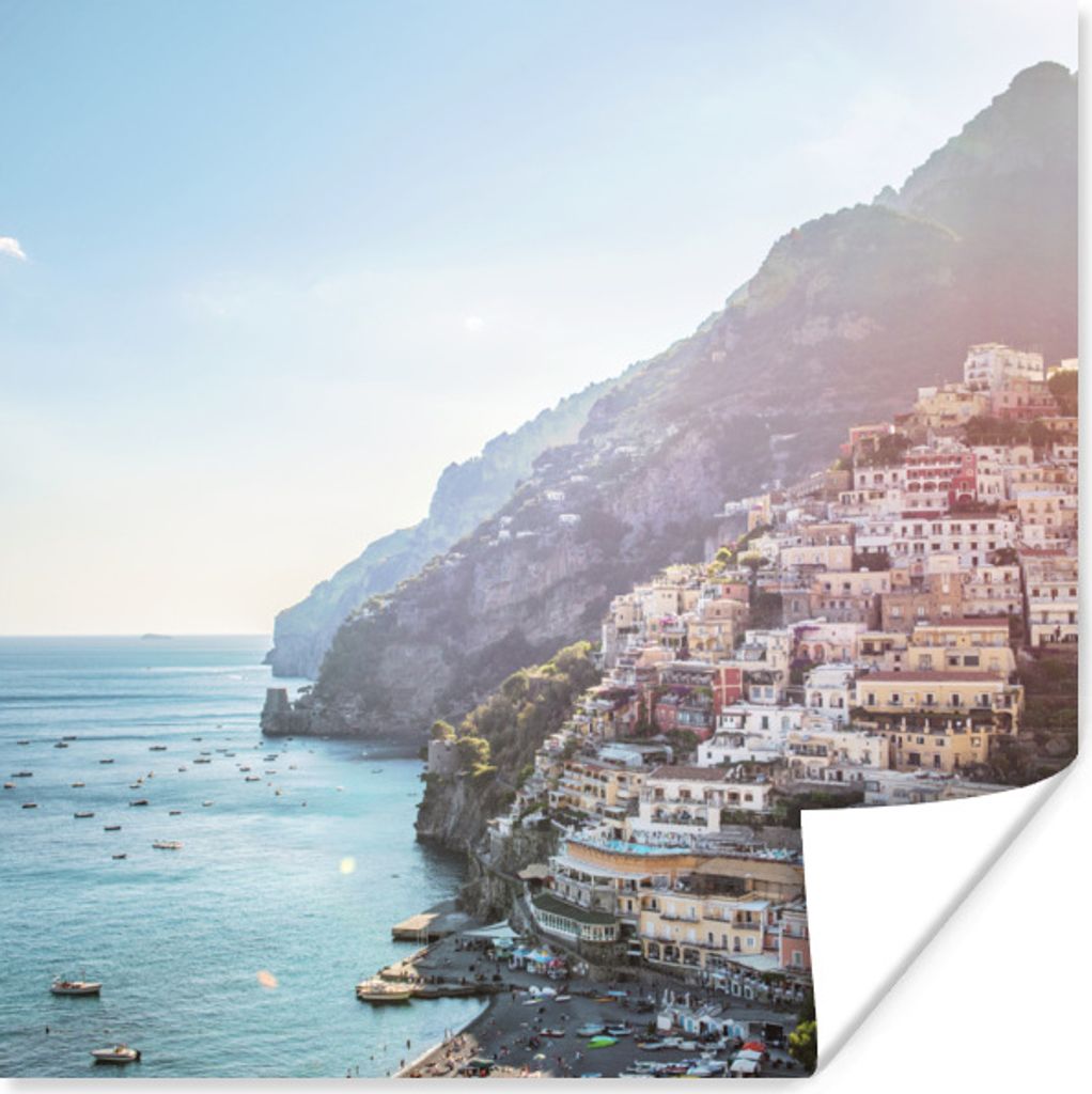 MuchoWow Poster Italien - Felsen - Häuser 75x75 cm - Wand Dekoration