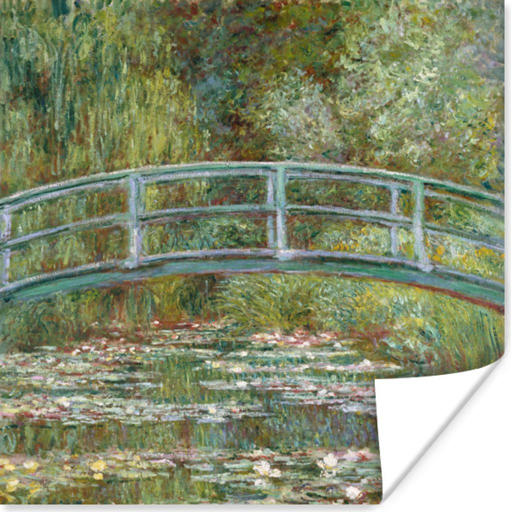 MuchoWow Poster Die japanische Brücke und die Seerosen - Claude Monet 75x75 cm - Wand Dekoration