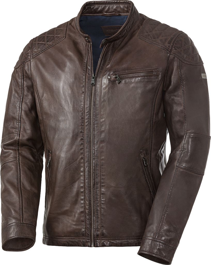Ross&Cole Herren Lederjacke, hochwertiges Lammnappa-Leder