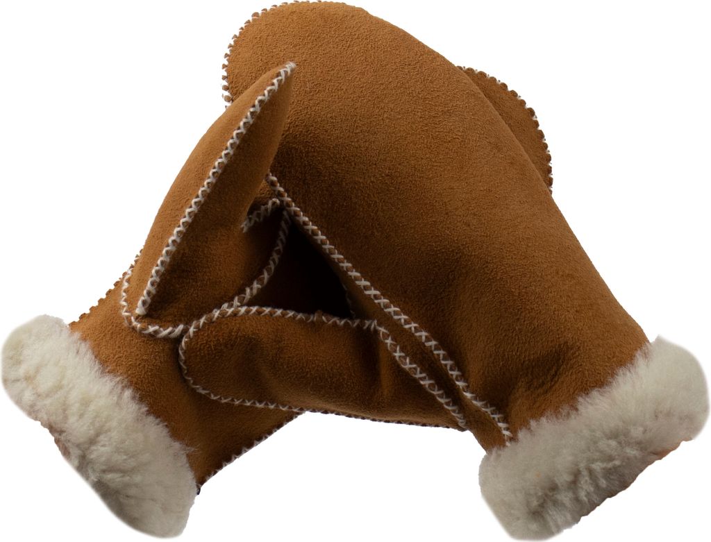 Fäustlinge Faust Handschuhe LUXIOR aus Merino Lammfell und Veloursleder beige XL