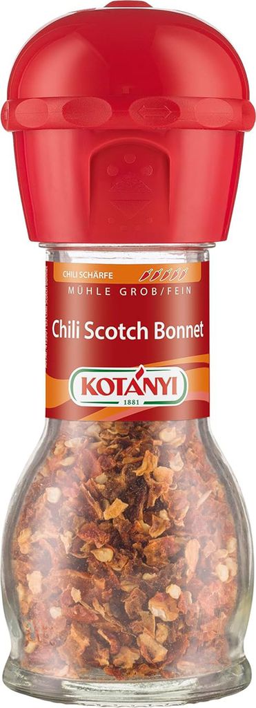 Kotanyi Chili Scotch Bonnet granuliert und getrocknet Mühle 20g