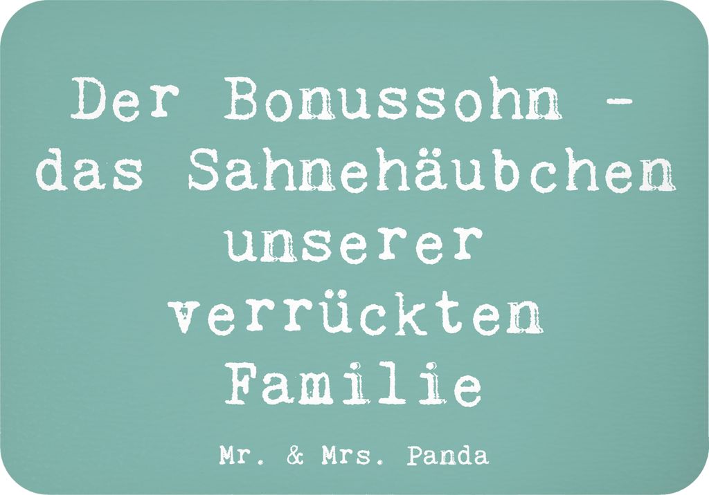 Mr. & Mrs. Panda Kühlschrankmagnet Spruch Der Bonussohn - Meeresbrise - Geschenk, zettelhalter, Pinnwandmagnet, Stiefsohn, Familienbindung, whiteb...