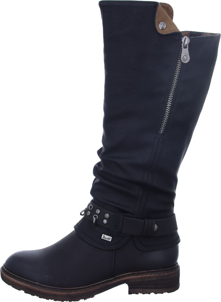 Damenstiefel Weitschaftstiefel Wildleder Schwarz Damenstiefel