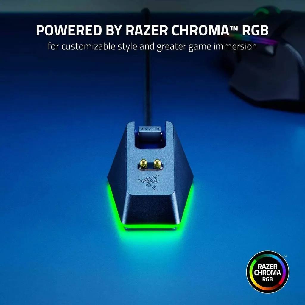 Station Razer Mouse Dock Chroma RGB Magnétique avec Éclairage LED USB