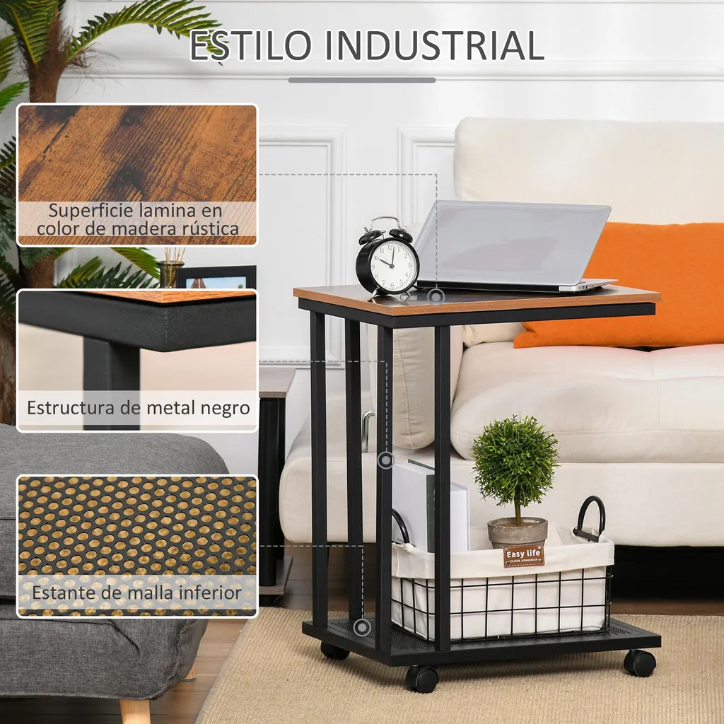 Table de chevet industrielle pour chambre ou table de salon - 4