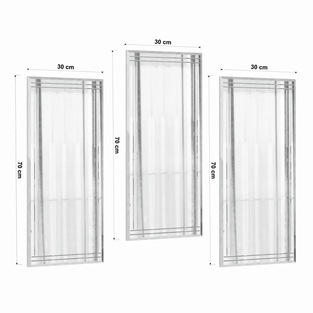 Triptyque de Miroirs Muraux Design Mini Buhem en Verre et MDF de 70 cm - 6