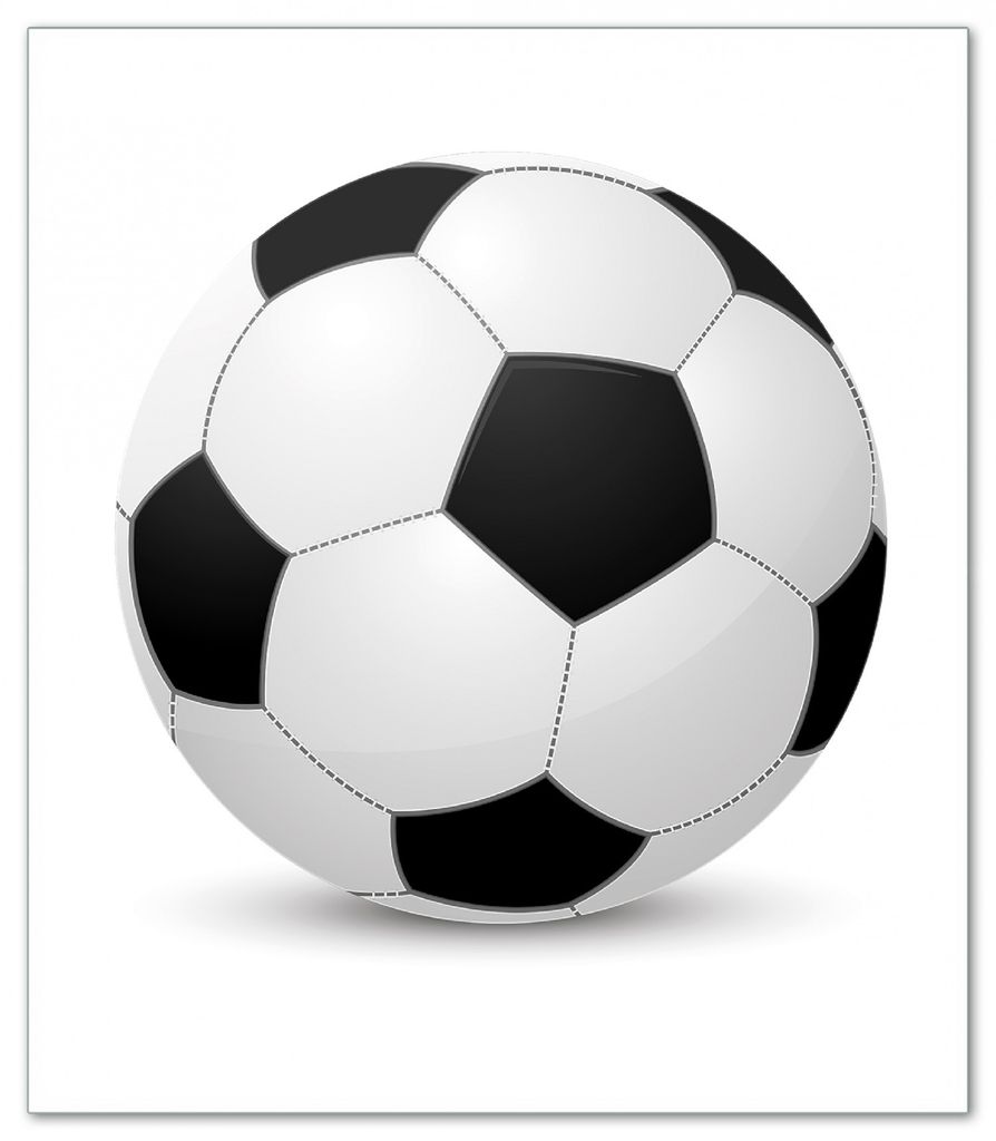 Wallario Herdabdeckplatte aus Glas, Größe 52 x 60 cm 1-teilig, Motiv Fußball klassisch vor weißem Hintergrund