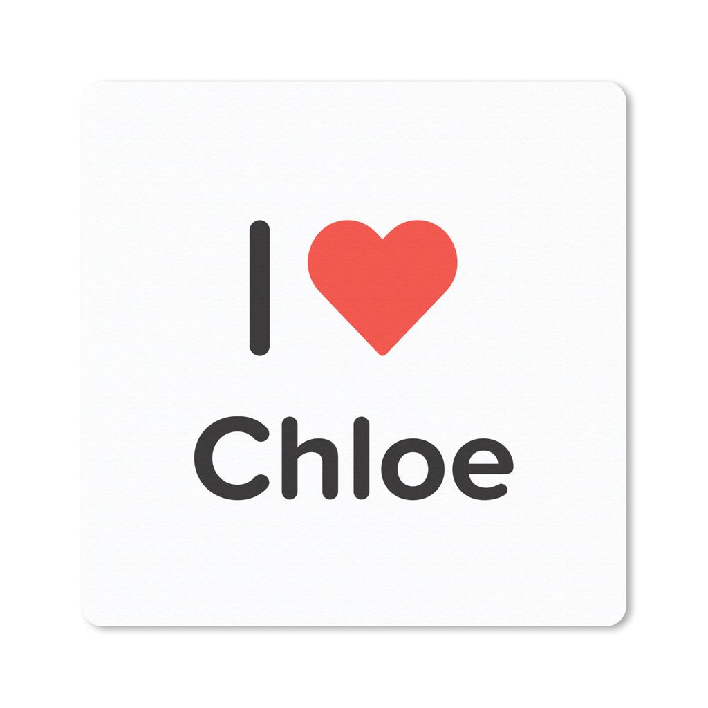 MuchoWow Mauspad Mousepad Ich liebe - Chloe - Mädchen 20x20 cm - Mousepads - Maus Mat - Pad - Mausunterlage - Desk Mat - Bureauartikeln