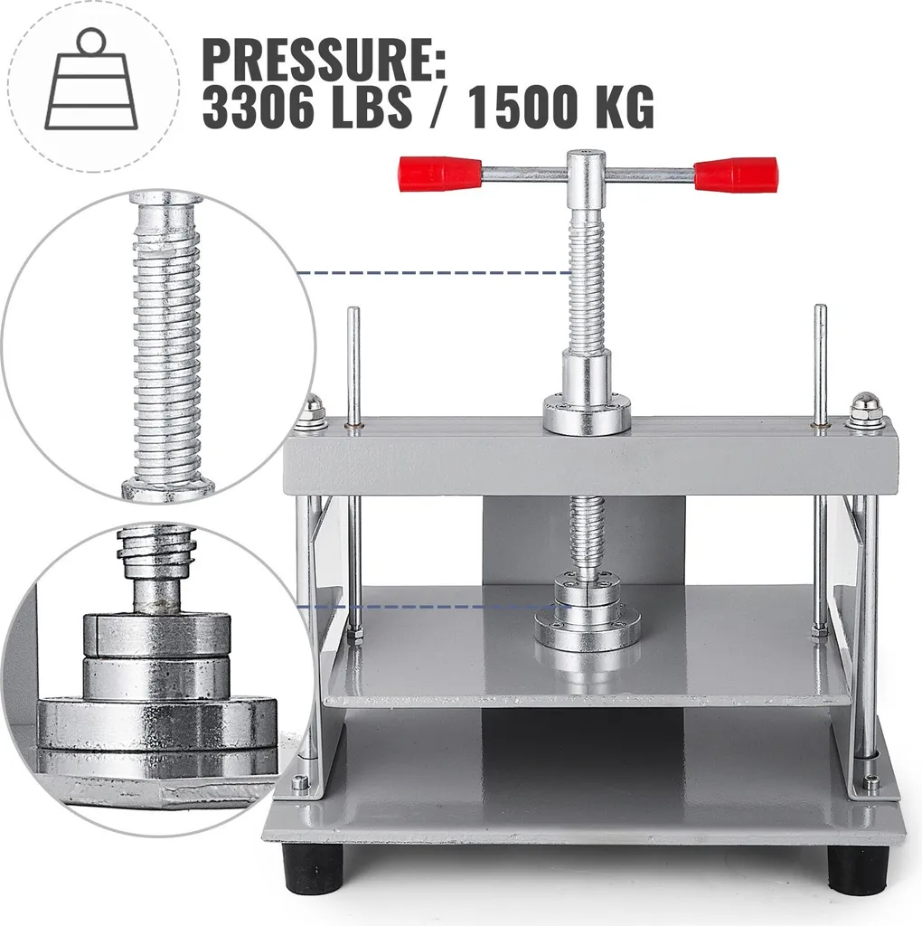 Presse à plat manuelle en acier de 10 cm pour format A4 de 305x220mm