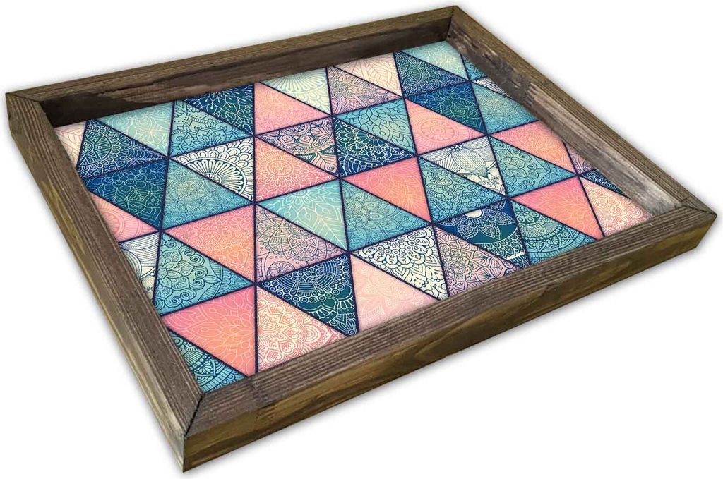Evila Originals, AT- TRX0248, Bunt, Serviertabletts, Gemälde: 100% MDF (Dicke: 2