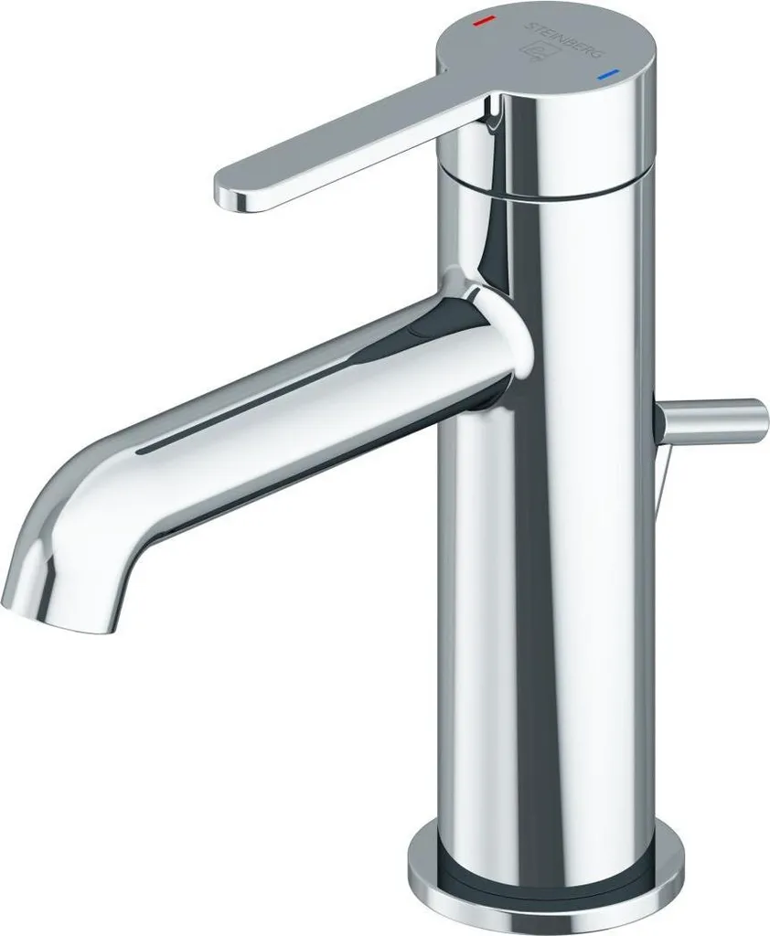 Steinberg Série 341 Mitigeur de lavabo avec cartouche céramique, avec garniture d'écoulement, saillie 122mm, 3411000, 3411000