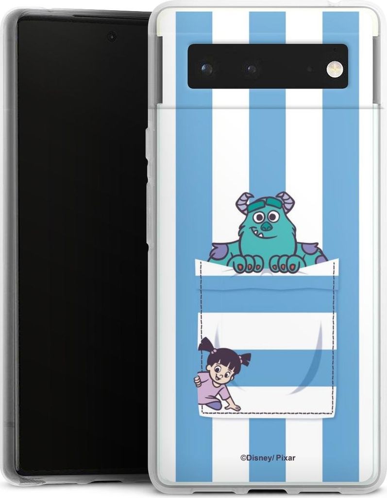 DeinDesign Handyhülle für Google Pixel 6 Silikon Hülle Case Smartphone Schutzhülle Disney Pixar Fanartikel Die Monster AG