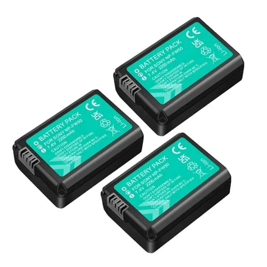 Plus de panne d'énergie : Batterie NP-FW50 pour Sony Alpha A6000 (x3)