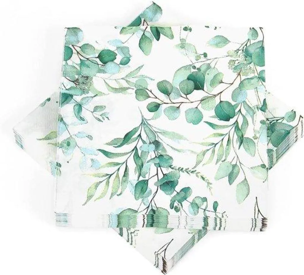 Serviettes de table vert menthe vintage 33x33 pour mariage et réception