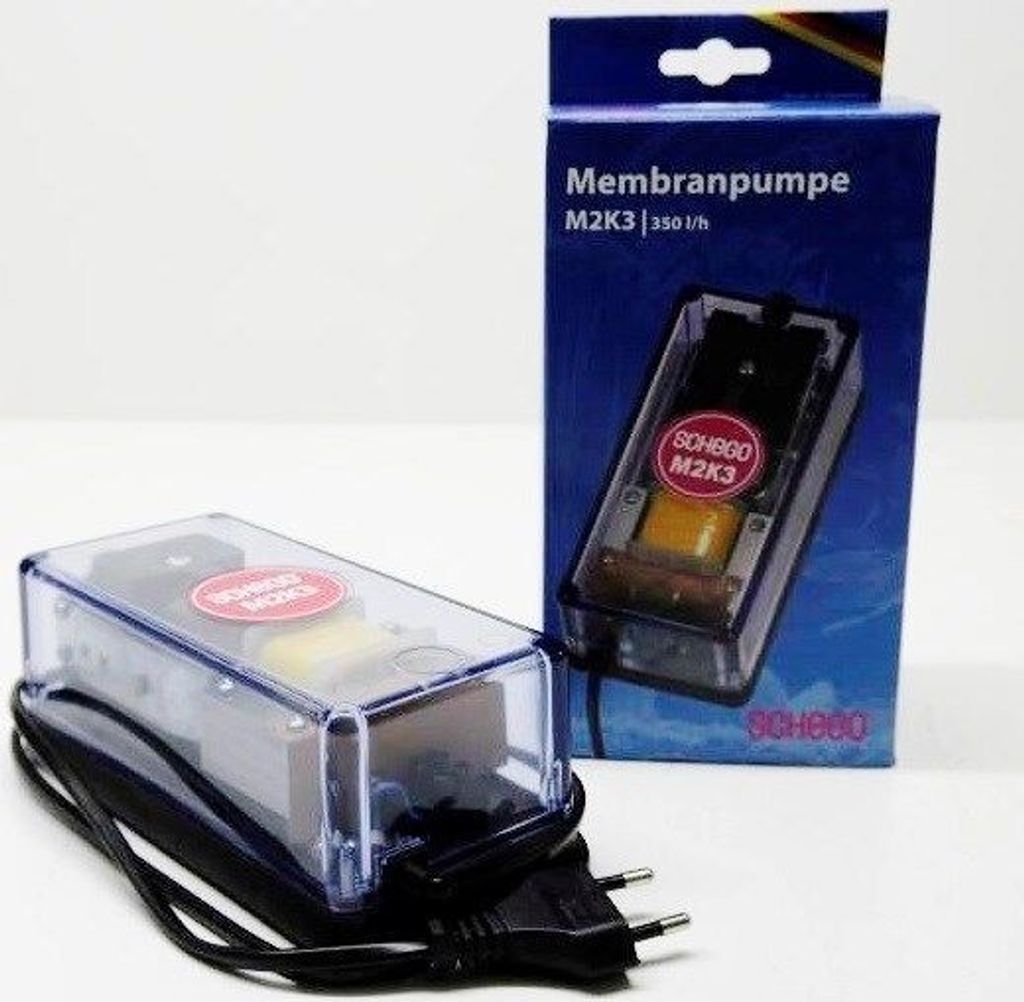 Schego M2K3 Membranpumpe 350 l/h Durchlüfter Luftpumpe Aquarium Pumpe
