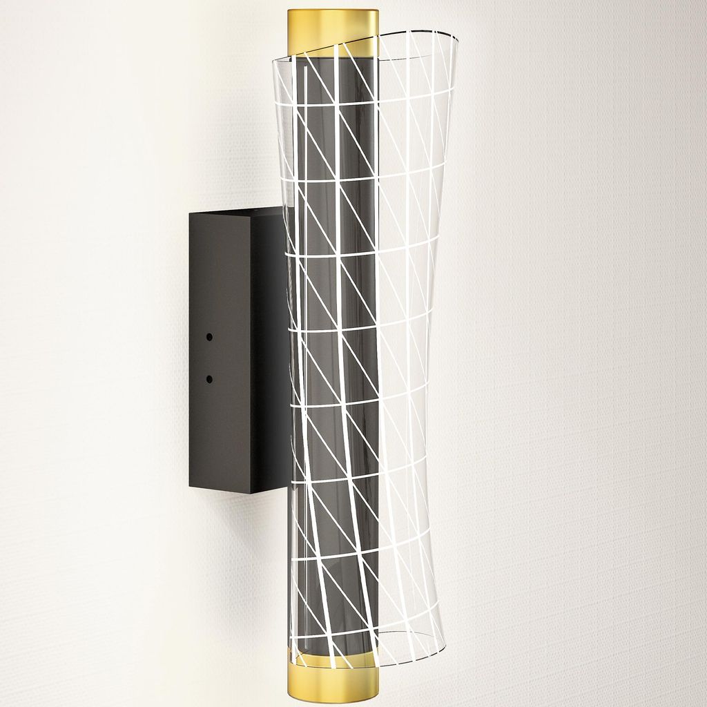 Wandleuchte Innen Wandlampe mit LED Lichte. Gitterdesign. Dimmbar Nachttischlampe Metall. Schwarz