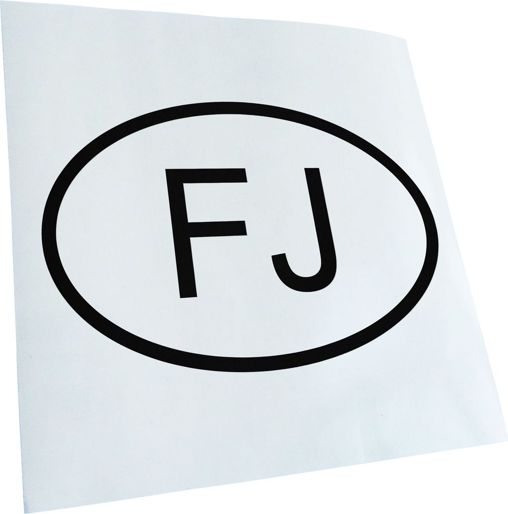 Kiwistar - Autoaufkleber - Fidschi FJ Heckscheibe - Aufkleber für Auto Kfz Fahrrad, LKW, Truck Mofa