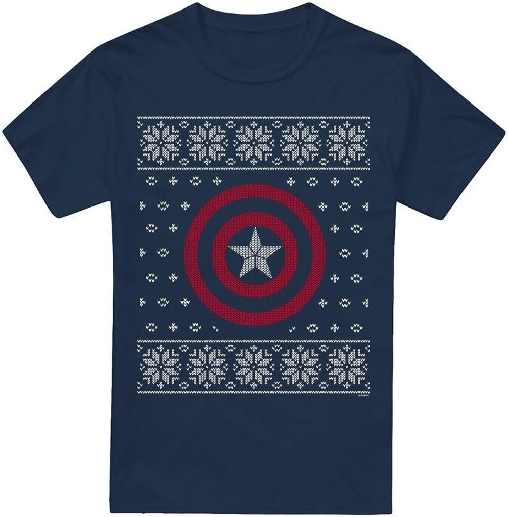 Captain America - T-Shirt für Herren TV4159 (L) (Marineblau)