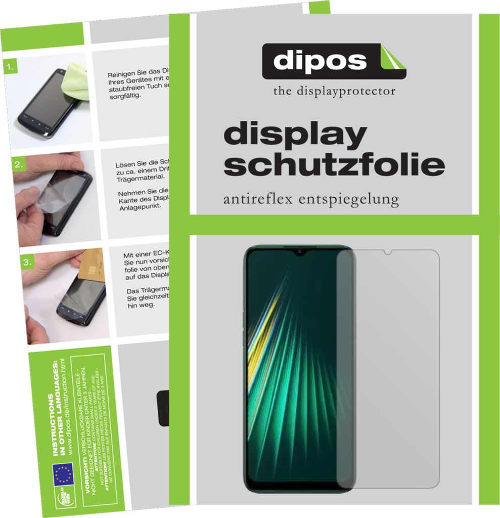 5x Schutzfolie für Oppo Realme 5i matt Displayschutzfolie Folie Display Schutz dipos
