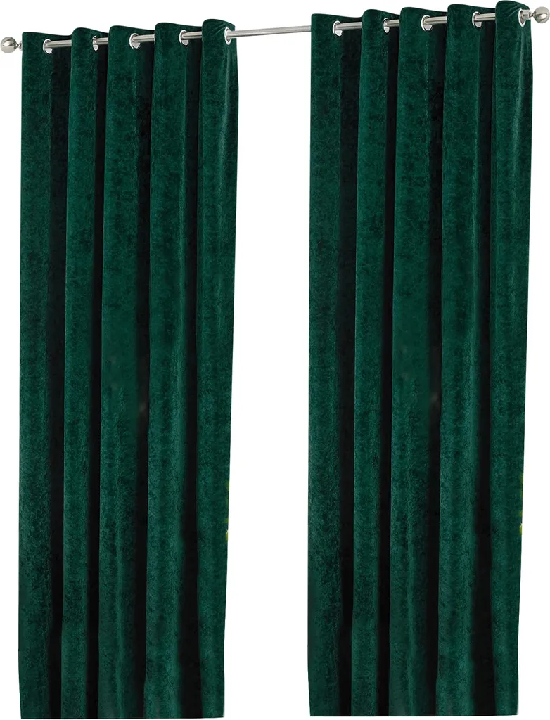 Rideaux à œillets Verona Paoletti velours panne RV2106 vert émeraude
