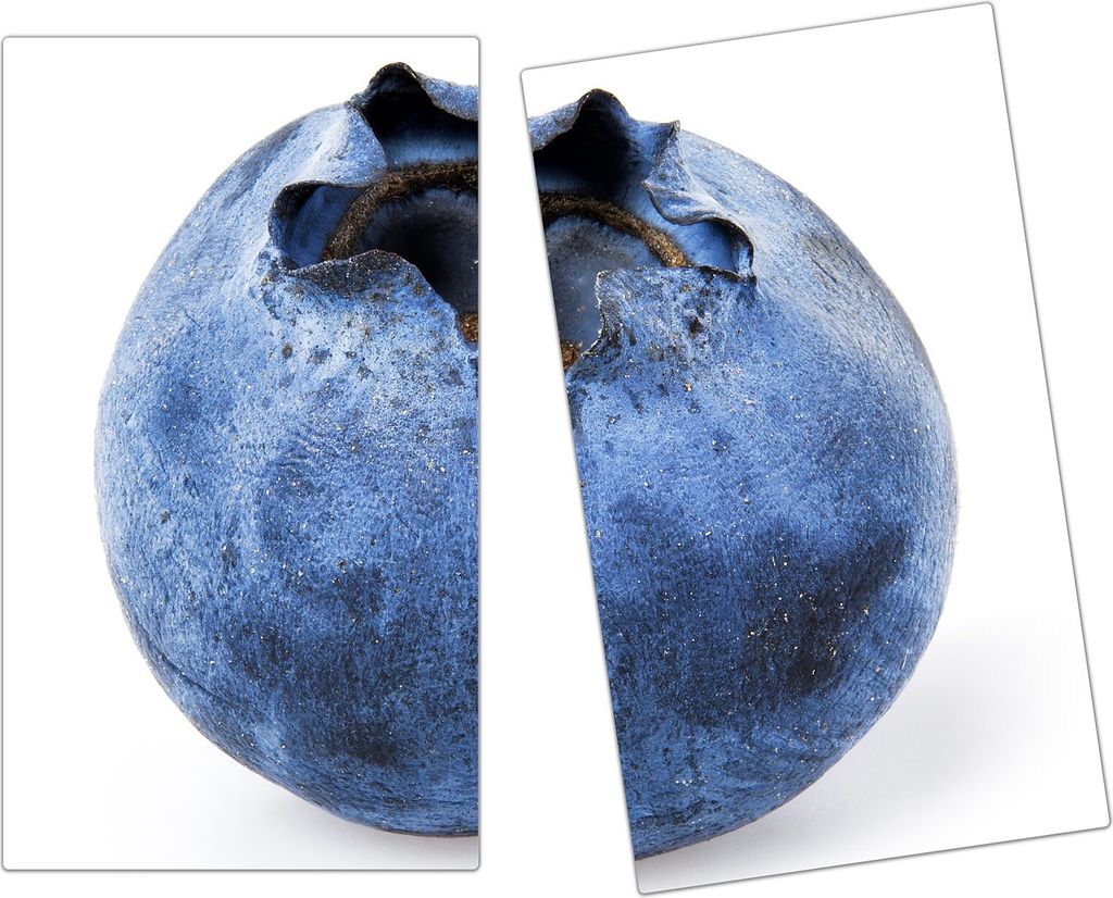 Spritzschutz Herdabdeckplatte Schneidebrett aus Glas Eine Heidelbeere von Nahem 2-Teilig (60x52cm)