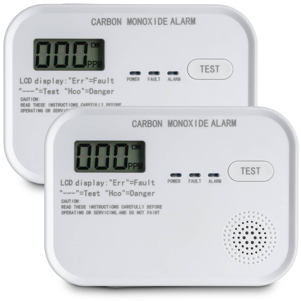 2x Feuermelder Brandmelder CO melder Alarm Detector Gasmelder LCD Melder Küche 