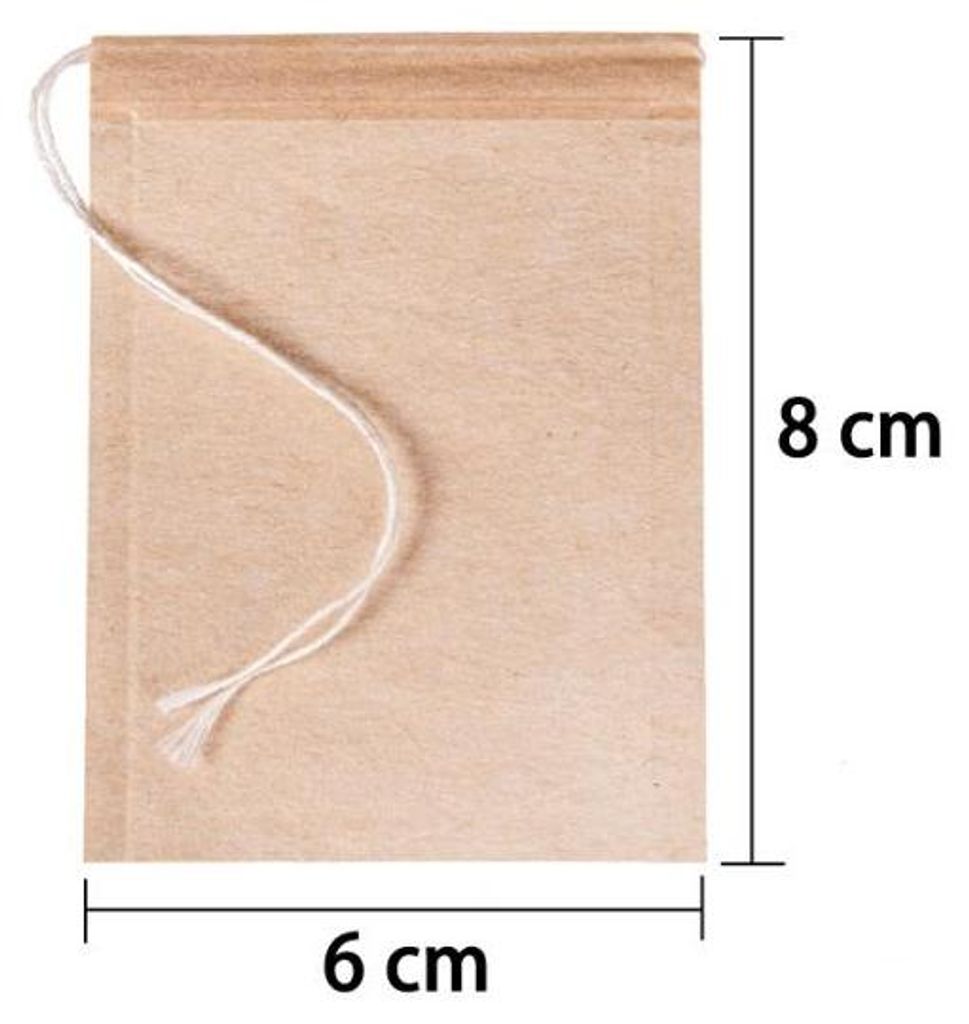 Packung mit 200 Einweg-Teebeuteln mit Kordelzug, Teebeutel für losen Tee (6 x 8 cm)