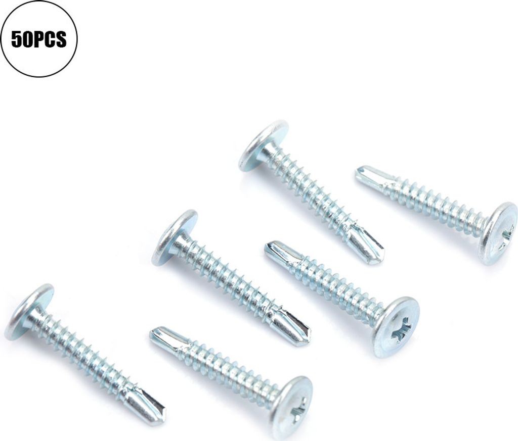 50pcs M4.2 Truss Head Selbstbohrend Selbstschneidende Schrauben Set Bohren Tail Screw (M4.2*19)